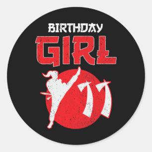 Adesivo Redondo Karate Taekwondo, Arte Marcial De Aniversário De 1