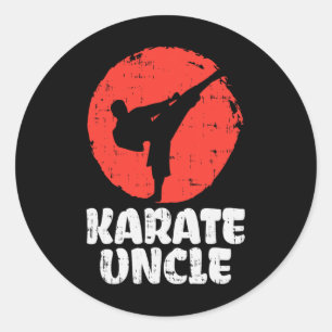 Adesivo Redondo Karate Tio Fighter Japonês Artes Marciais Men Bir