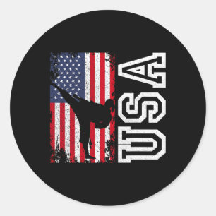 Adesivo Redondo Karate Usa Bandeira 4 De Julho Patriótico American