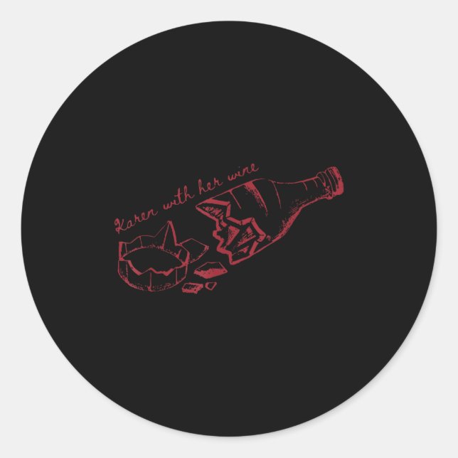 Adesivo Redondo Karen With Her Wine  (Frente)