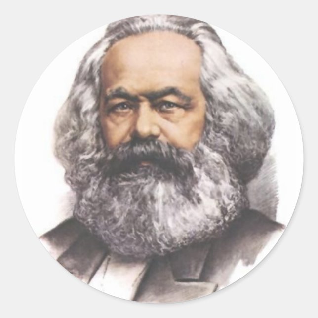 Adesivo Redondo Karl Marx Stickers (Frente)