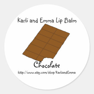 Adesivo Redondo Karli e chocolate Lipbalm de Emma