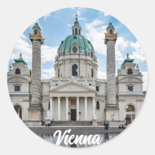 Adesivo Redondo Karlskirche em Viena, Áustria