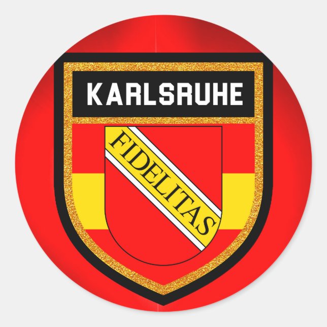 Adesivo Redondo Karlsruhe Flag (Frente)