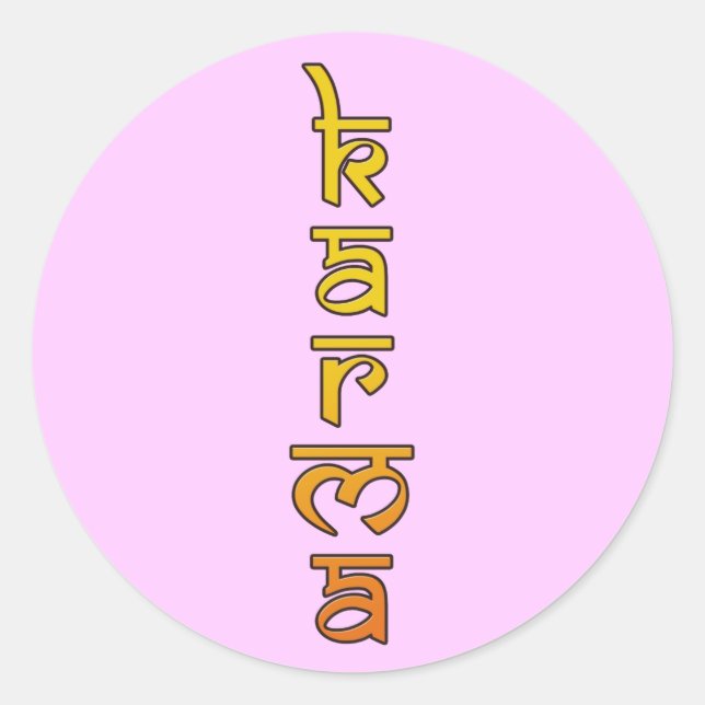 Adesivo Redondo karma - amarelo (Frente)
