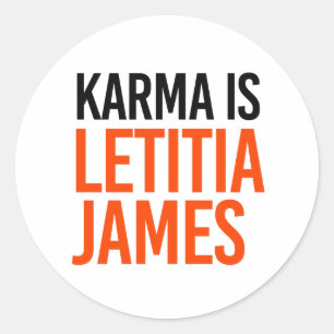 Adesivo Redondo Karma é Letitia James