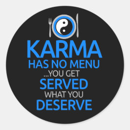 Adesivo Redondo Karma Não Tem Menu... Gráfico Yin Yang