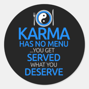 Adesivo Redondo Karma Não Tem Menu... Gráfico Yin Yang