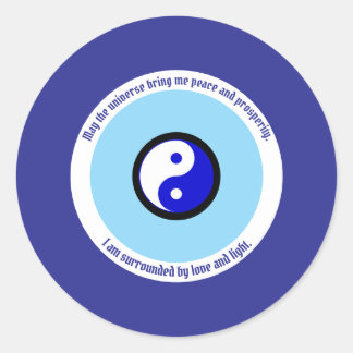 Adesivo Redondo Karma Protection Dark Blue Mau Eye Yin Yang