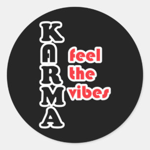 Adesivo Redondo Karma Sente O Vibes Sticker