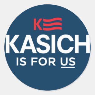 Adesivo Redondo Kasich é para o logotipo dos EUA