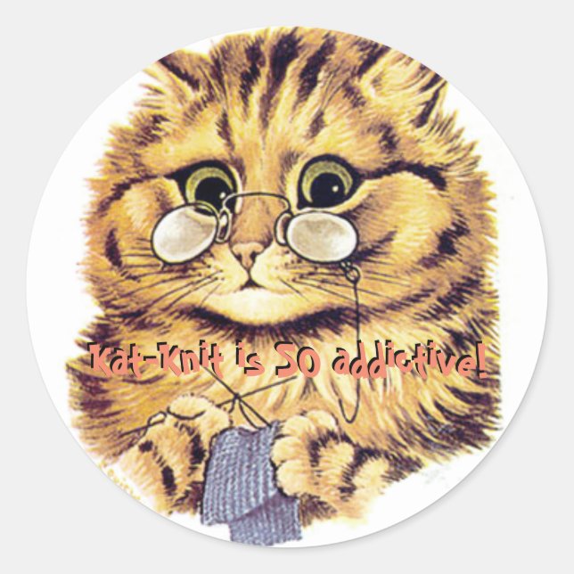 Adesivo Redondo "Kat-Nip is SO addictive!" (Frente)