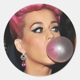 Adesivo Redondo Katy Perry Bubble Gum