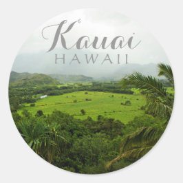 Adesivo Redondo Kauai, cena paisagística do Havaí
