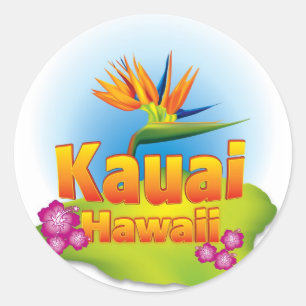 Adesivo Redondo Kauai, Havaí Desgin