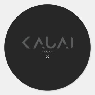 Adesivo Redondo Kauai Hawaii Tonal Type