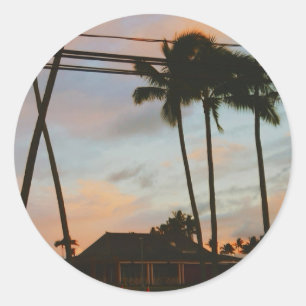 Adesivo Redondo Kauai Palms