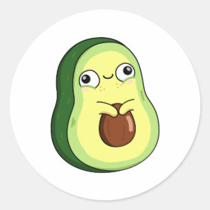 Adesivo Redondo Kawaii Avocado