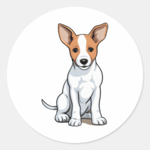 Adesivo Redondo Kawaii Basenji Puppy