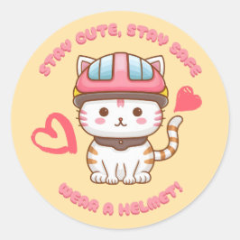 Adesivo Redondo Kawaii Bonito Fica Seguro