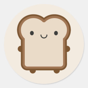 Adesivo Redondo Kawaii Bread / Toast