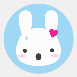 Adesivo Redondo Kawaii Bunny Emoções