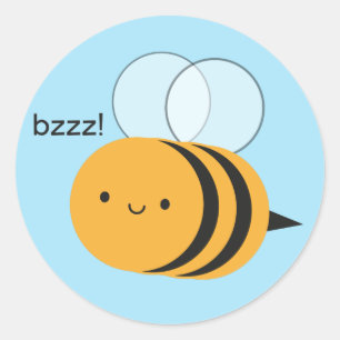 Adesivo Redondo Kawaii Buzzy Bumble a abelha
