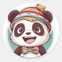 Kawaii cagão de panda sorridente