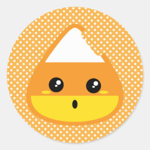 Adesivo Redondo Kawaii Candy Corn Stickers