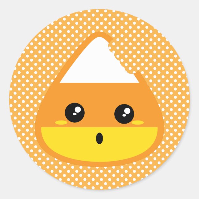Adesivo Redondo Kawaii Candy Corn Stickers (Frente)