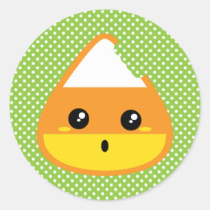 Adesivo Redondo Kawaii Candy Corn Stickers