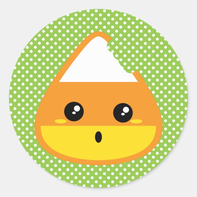 Adesivo Redondo Kawaii Candy Corn Stickers (Frente)