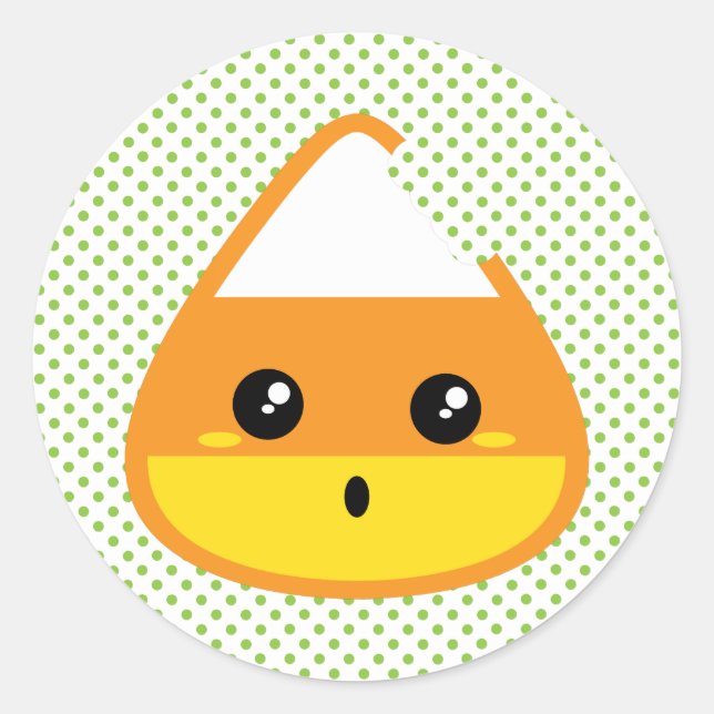 Adesivo Redondo Kawaii Candy Corn Stickers (Frente)