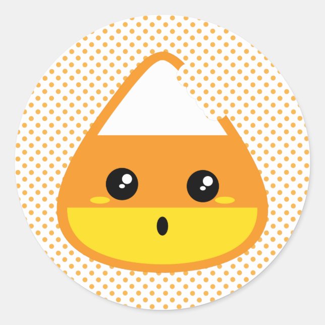 Adesivo Redondo Kawaii Candy Corn Stickers (Frente)
