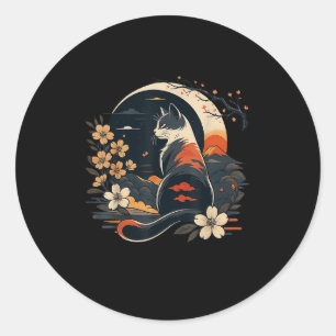 Adesivo Redondo Kawaii Cat Animes Japoneses Engraçados Artes Mulhe