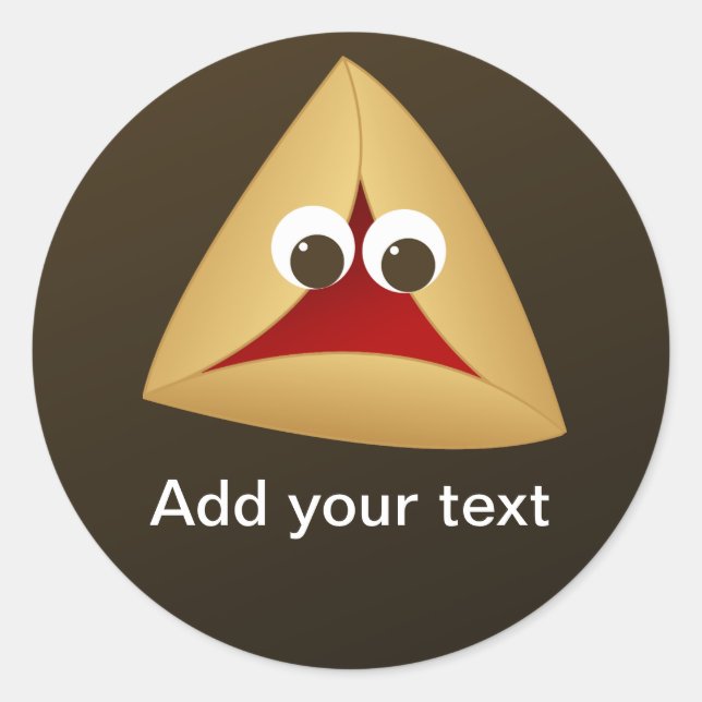 Adesivo Redondo Kawaii Cherry Hamentashen (Frente)