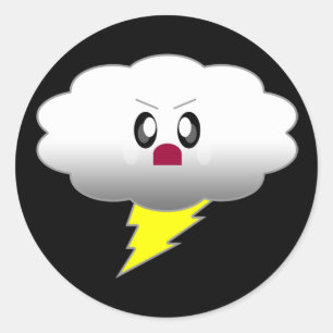 ADESIVO REDONDO KAWAII CLOUD LIGHTNING THBRSTORM