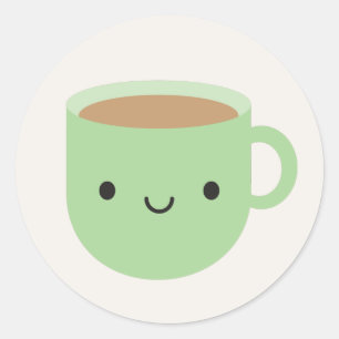 Adesivo Redondo Kawaii Cup