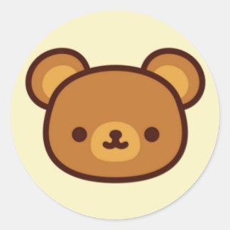 Adesivo Redondo Kawaii Cute Bear Sticker