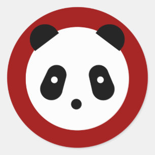 Adesivo Redondo Kawaii ~ Cute Panda Face