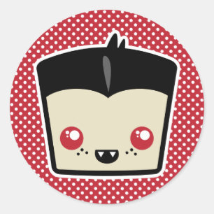 Adesivo Redondo Kawaii Dracula Stickers