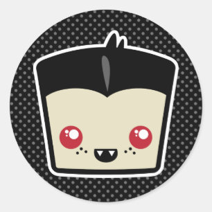 Adesivo Redondo Kawaii Dracula Stickers