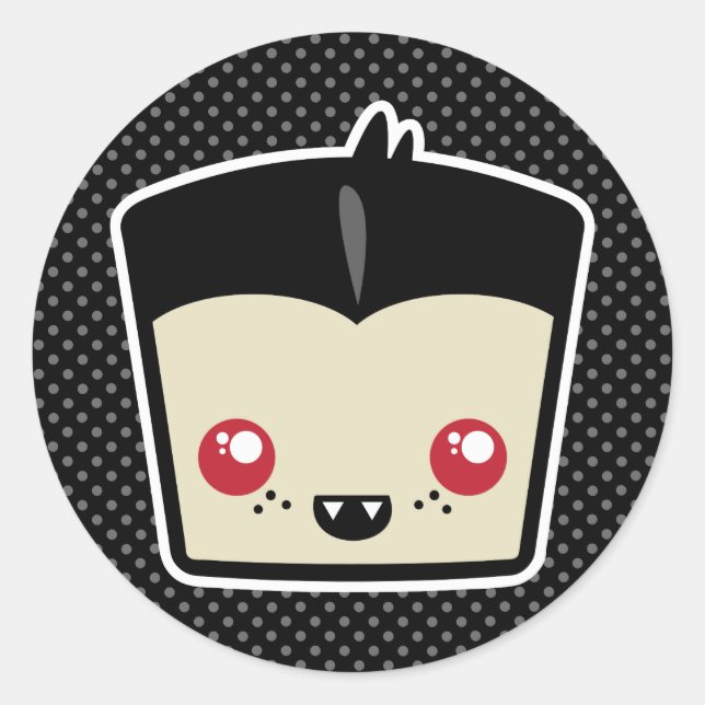 Adesivo Redondo Kawaii Dracula Stickers (Frente)