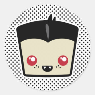 Adesivo Redondo Kawaii Dracula Stickers