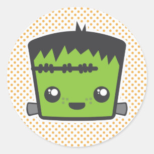 Adesivo Redondo Kawaii Frankenstein Stickers