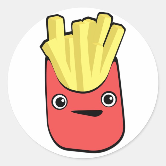 Adesivo Redondo Kawaii French Fry (Frente)