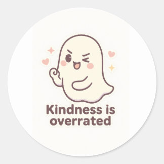 Adesivo Redondo Kawaii Ghost Sticker | Cute Halloween Sticker