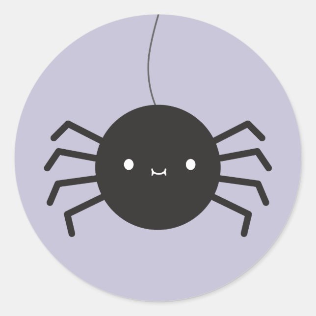 Adesivo Redondo Kawaii Halloween Spider (Frente)