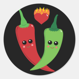 Adesivo Redondo Kawaii Hot Pepper