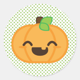 Adesivo Redondo Kawaii Jack O Lanterna Pumpkin Stickers
